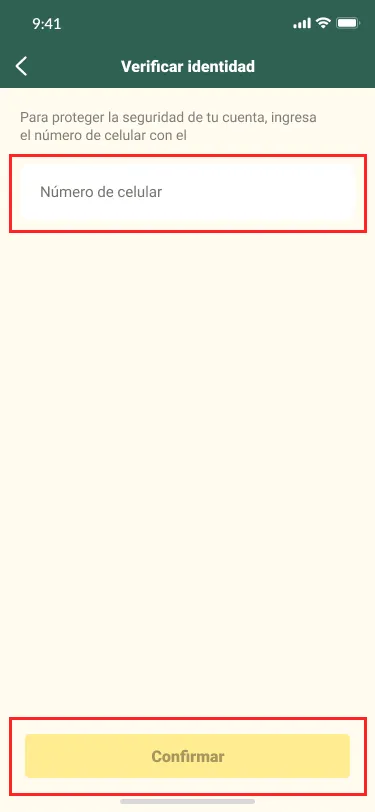 Paso 4: Ingresa tu número de celular para confirmar la cancelación de tu cuenta; solo así se podrá cancelar la cuenta.